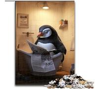 Jigsaws 1000 Pieces for Adults Penguin Reading Newspaper Wooden Jigsaw Puzzles for Adults size 50x75cm Family Fun Activity, Brain Challenge, for Teenager