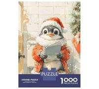 Jigsaws 1000 Pieces for Adults Penguin Reading on Toilet Jigsaws for Adults Relax Games Presents for Women Unique Birthday And Xmas Gifts 38x26cm/1000pcs