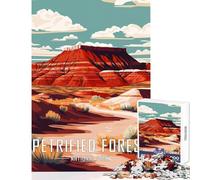Jigsaws 1000 Pieces for Adults Petrified Forest National Park Poster Educational Toy Great Gifts And Toys Educational Game Wishlist with Santa Claus size 50x75cm