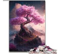 Jigsaws 1000 Pieces for Adults Pink Cherry Blossom Tree Puzzle Made of cardboard,for Teenagers & Family Fun - DIY Brain Teaser Game Gift 1000pcs(26x38cm)