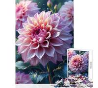 Jigsaws 1000 Pieces for Adults Pink Dahlia Flower Close-Up Puzzles for Teenagers Pattern Assembly Difficult And Challenge Challenging Game And Family Play (50x75cm)
