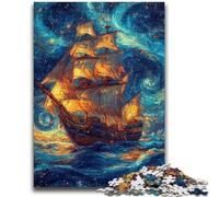 Jigsaws 1000 Pieces for Adults Pirate Ship Challenging Game And Family Play with Fully Interlocking Randomly Shaped Pieces 50x75cm