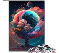 Jigsaws 1000 Pieces for Adults Planet Colors Tree Jigsaw Puzzles Made of Wood, Ideal for Office, Bedroom, Living Room Decor 1000pcs(50x75cm)