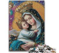 Jigsaws 1000 Pieces for Adults Portrait of Mary The Mother for Age 14 Years And over Family Games Christmas Game Presents for Women 26x38cm