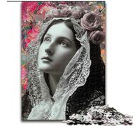 Jigsaws 1000 Pieces for Adults Portrait of Mary The Mother Jigsaw for Teenager & Families, Perfect DIY Decor & Brain-Teasing Challenge (size 50x75cm)