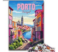 Jigsaws 1000 Pieces for Adults Portugal Porto Family Entertainment Toys with Matching Poster And Trivia Sheet (38x52cm) 1000pcs