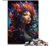Jigsaws 1000 Pieces for Adults Psychedelic And Happy Woman Puzzles for Adults size 50x75cm Perfect for Family Gatherings, Birthdays, Holidays