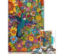 Jigsaws 1000 Pieces for Adults Psychedelic Animal Hummingbird 1000 Pieces for Teenagers,Fun Games Wall Decoration Unique Birthday And Xmas Gifts 38x26cm