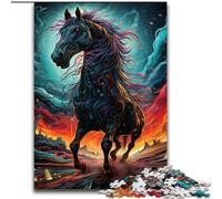 Jigsaws 1000 Pieces for Adults Psychedelic Colored Horses Jigsaw for Teenagers, Couples, And Friends for Birthdays, Christmas (size : 26x38cm)
