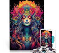 Jigsaws 1000 Pieces for Adults Psychedelic Demon Girl No Intellektuelles Spiel Wunschliste mit dem Weihnachtsmann52x38cm