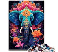 Jigsaws 1000 Pieces for Adults Psychedelic Elephant 1000 Pieces for Teenagers,Fun Games Wall Decoration Unique Birthday And Xmas Gifts (50x75cm)