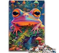 Jigsaws 1000 Pieces for Adults Psychedelic Frog Art for Age 14 Years And over Family Games Christmas Game Presents for Women 26x38cm