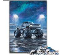 Jigsaws 1000 Pieces for Adults Psychedelic Monster Truck Jigsaw Puzzles Made of Wood Educational Activity for Cognitive Skills Cognitive Skill Improvement size 50X75CM