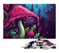 Jigsaws 1000 Pieces for Adults Psychedelic Mushroom Forest Jigsaw Puzzles for Birthdays Holidays Best for Christmas 1000 PCS(75x50cm)