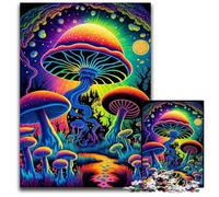 Jigsaws 1000 Pieces for Adults Psychedelic Mushrooms Wooden Puzzles Brain Teaser Game for Teenagers Perfect 1000 PCS(75x50cm)