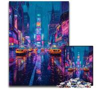 Jigsaws 1000 Pieces for Adults Psychedelic New York Wooden Jigsaw Puzzles Educational Activity for Cognitive Skills Cognitive Skill Improvement 50x75CM/19.68x29.52inch