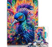 Jigsaws 1000 Pieces for Adults Psychedelic Peacock Puzzles for Adults,Fun Activity for Home, Rainy Days Toys, Birthday Gifts (size 75x50cm)