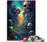 Jigsaws 1000 Pieces for Adults Psychedelic Skull Road Challenging Game And Family Play with Fully Interlocking Randomly Shaped Pieces 50x75cm