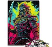 Jigsaws 1000 Pieces for Adults Psychedelic Skull Warrior Challenging Game And Family Play with Fully Interlocking Randomly Shaped Pieces 50x75cm