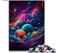 Jigsaws 1000 Pieces for Adults Psychedelic Space Made of Wood, Perfect Christmas & New Year Gift, 50x75cm Engaging Family Game Night Activity