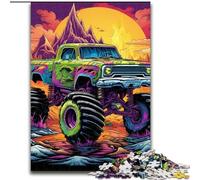 Jigsaws 1000 Pieces for Adults Psychedelic Truck Impossible Jigsaw Puzzles for Adults 50x75cm Brain-Challenging DIY Decorative Game, Family Interactive Toy