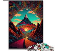 Jigsaws 1000 Pieces for Adults Psychedelic Valley III Made of Wood, Unique DIY Home Decor Gift Idea 50x75cm Adult & Family Activity, DIY Home Decor Gift