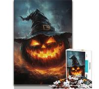 Jigsaws 1000 Pieces for Adults Pumpkin Halloween 1000 Piece Jigsaw,Family Entertainment Toys with Matching Poster And Trivia Sheet 38x26cm