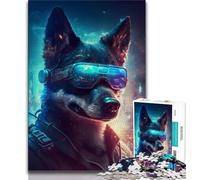 Jigsaws 1000 Pieces for Adults Punk Human Dog Adult Puzzles,Challenging Game Gifts for Is Ideal As A Gift for The Whole Family 38x26cm