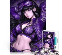 Jigsaws 1000 Pieces for Adults Purple Anime Girl lustige Spiele für die ganze Familie Geeignet für die Schreibtischdekoration52x38cm