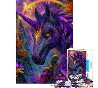 Jigsaws 1000 Pieces for Adults Purple Galaxy Unicorn in Enchanted Forest Puzzles for Teenagers Pattern Assembly Difficult And Challenge Challenging Game And Family Play (Size 38x26cm)