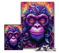 Jigsaws 1000 Pieces for Adults Purple Monkey cardboard Puzzles Brain Teaser Game for Teenagers, Perfect Size 26x38cm