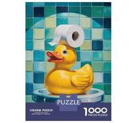 Jigsaws 1000 Pieces for Adults Quacky Crown - Toilet Paper Royalty on A Cheery Duck Puzzles for Adults Brain Teaser Game Stress Reliever Unique Birthday And Xmas Gifts 70x50cm/1000pcs
