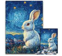Jigsaws 1000 Pieces for Adults Rabbit Under The Night Sky Cardboard Puzzles for Teenagers, Couples, And Friends for Birthdays, Christmas 26X38CM