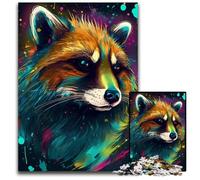 Jigsaws 1000 Pieces for Adults Raccoon Unreal14 Wooden Jigsaw Puzzles for Adults Perfect DIY Artwork 1000 PCS(75x50cm)
