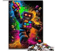 Jigsaws 1000 Pieces for Adults Rainbow Robot Puzzle Made of cardboard,Ideal for And Family Fun for Holidays, Birthdays 1000pcs(26x38cm)