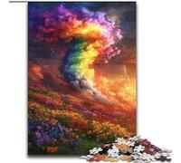 Jigsaws 1000 Pieces for Adults Rainbow Tornado, Stress Reliever Difficult Challenge Secret Santa Gifts for Age 14 Years Up (Size 26x38cm)