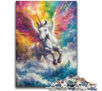 Jigsaws 1000 Pieces for Adults Rainbow Unicorn Decompressing Intellectual Educational Toy Great Gifts And Toys 26x38cm