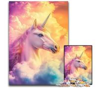 Jigsaws 1000 Pieces for Adults Rainbow Unicorn paper Jigsaw Puzzles for Adults Perfect DIY Artwork 1000 PCS(38x26cm)