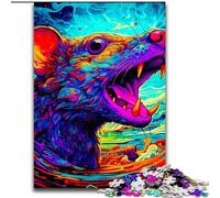 Jigsaws 1000 Pieces for Adults Rat Made of Wood, Perfect DIY Art Decor Or Birthday Gift 50x75cm Challenging Brain Teaser - Relaxing Toy for Teenagers