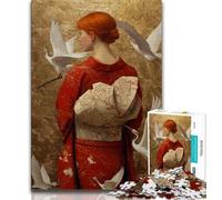 Jigsaws 1000 Pieces for Adults Red-haired Girl 1000 Pieces for Teenagers,for Educational Game Challenge Toy Deal As Gifts for The Whole Family 26x38cm