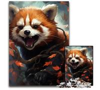 Jigsaws 1000 Pieces for Adults Red Panda Art cardboard Jigsaw Puzzles for Adults Perfect for Teenagers & Collectors, Ideal Home Decor & Travel Gift 26X38CM/10.23x14.96inch