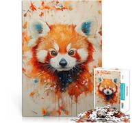 Jigsaws 1000 Pieces for Adults Red Panda Watercolor Portrait Stressabbau denn eignet sich ideal als Geschenk für die ganze Familie38x26cm