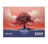 Jigsaws 1000 Pieces for Adults Red Sky Tree Reflection Jigsaw for Adults Relaxing Games Presents for Women Fun at Home Activities, 52x38cm/1000pcs