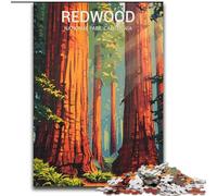 Jigsaws 1000 Pieces for Adults Redwood National Park Poster, Help The Brain Exercise Addictive Toys to Cultivate Patience Perfect Decoration 50x75cm