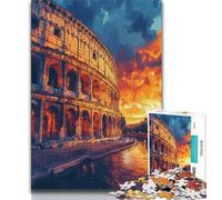 Jigsaws 1000 Pieces for Adults Roman Colosseum at Sunset, Challenging & Brainteasing,is Ideal As Gifts for The Whole Family for Age 14+ 38x26cm