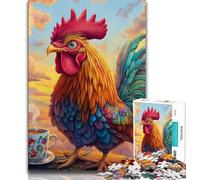Jigsaws 1000 Pieces for Adults Rooster Adult Puzzles,Challenging Game Gifts for Is Ideal As A Gift for The Whole Family 38x26cm