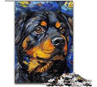 Jigsaws 1000 Pieces for Adults Rottweiler Night Sky Made of Wood, for Teenagers Age Group 14+, Home Decor 50x75cm for Birthdays, Holidays, And Special Occasions