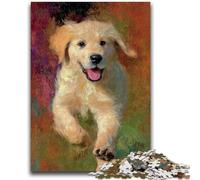 Jigsaws 1000 Pieces for Adults Running Golden Retriever Baby for Ages 14 And over Fun Games Fun Activities at Home, Birthday Gifts, Travel Gifts 50x75cm