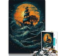 Jigsaws 1000 Pieces for Adults Sailboat in The Ocean,Educational Games Home Decoration Educational Game for Birthday,Chrismas (75x50cm)