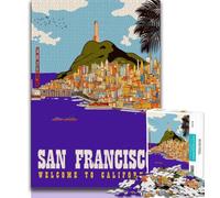 Jigsaws 1000 Pieces for Adults San Francisco Bay,Help The Brain Exercise Addictive Toys to Cultivate Patience Perfect Decoration (38x26cm)
